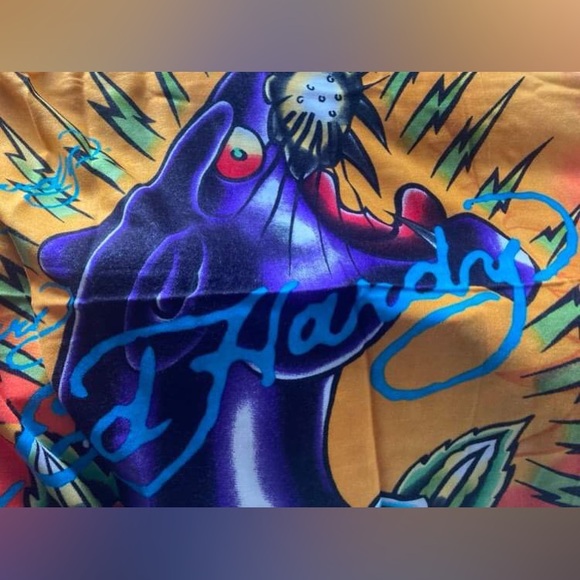 Ed Hardy fringed shawl scarf - Picture 5 of 5